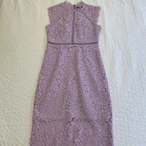 Bardot Lace Sheath Cocktail Dress in Orchid